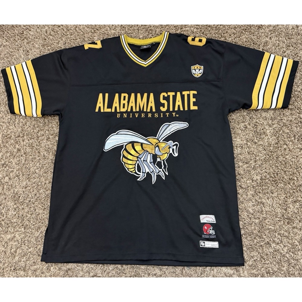 Rare Alabama State University Football Jersey ASU GLD Hornets College Size 2XL